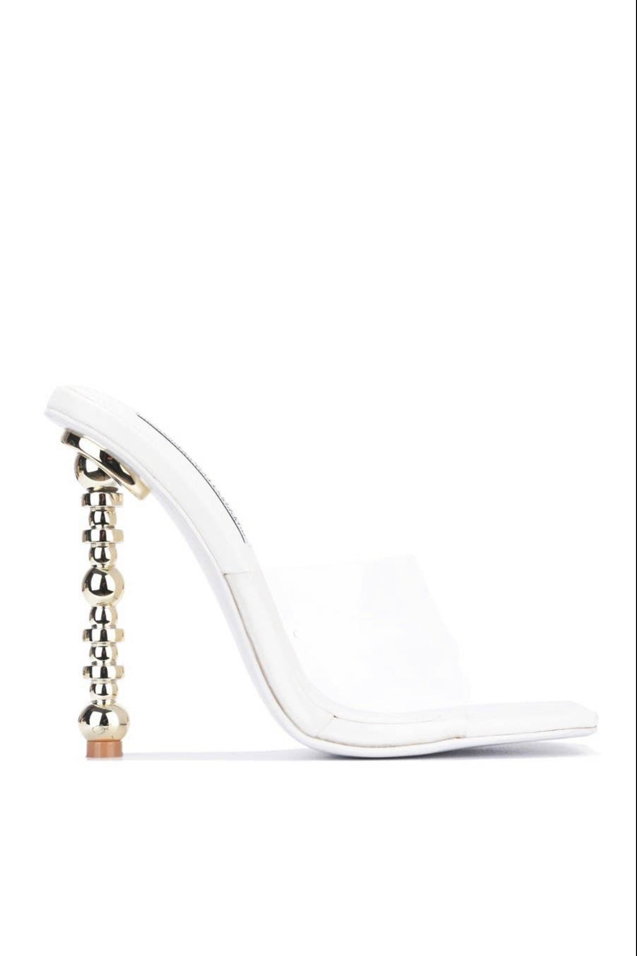 Metro | White Clear Backless Heel