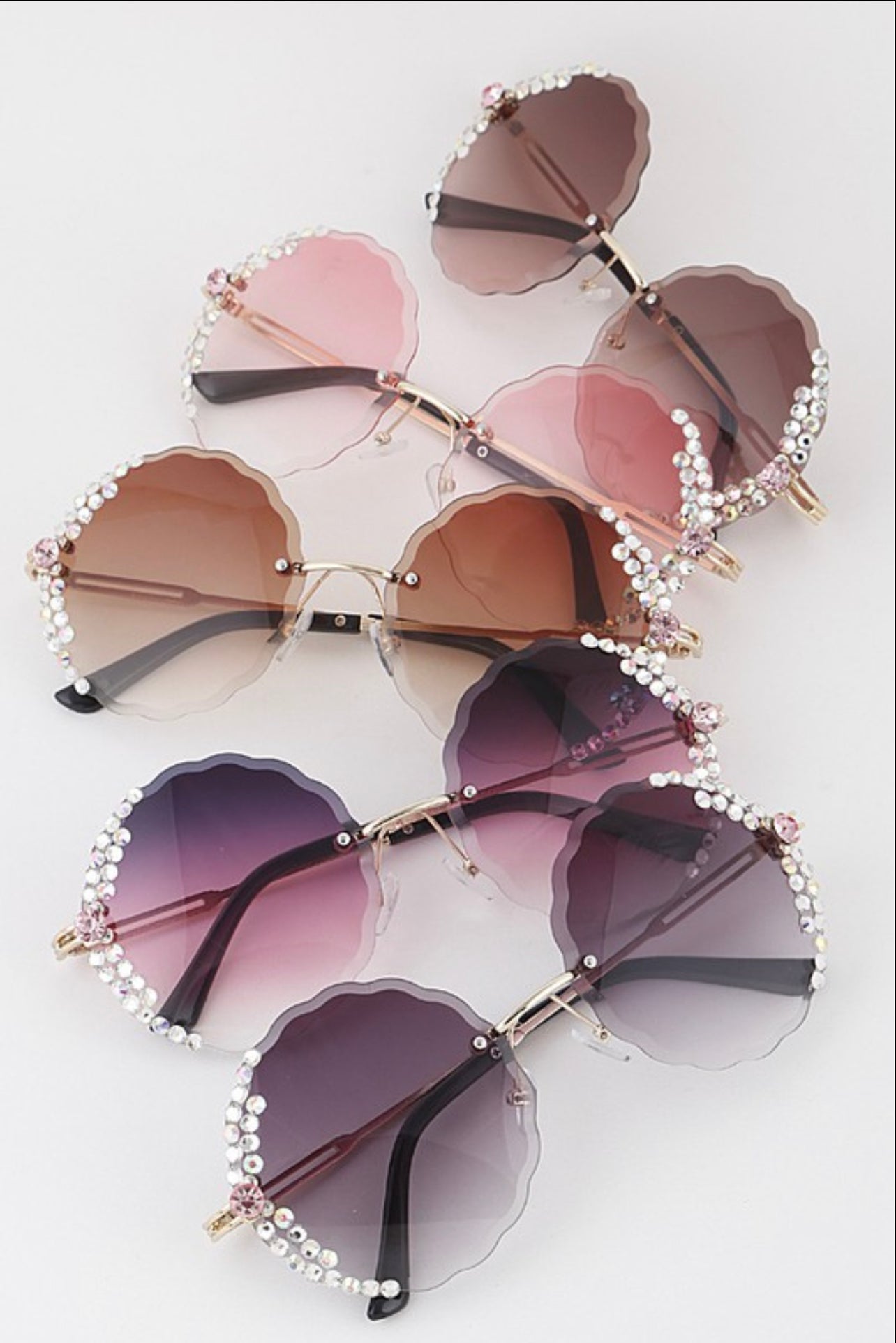 Glamour Bloom Rhinestone Sunglasses