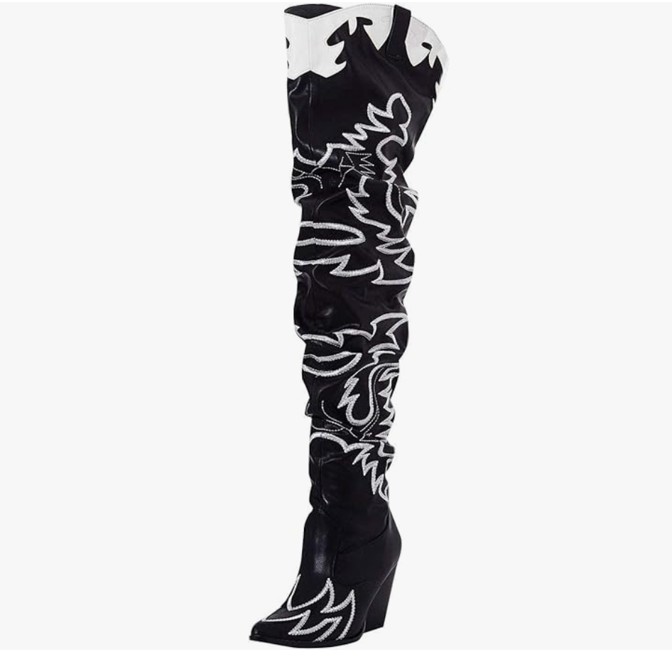 Cape Robbin Kelsey-21 Cowboy Boots Women, Over The Knee Western Cowgirl Boots with Chunky Block Heels